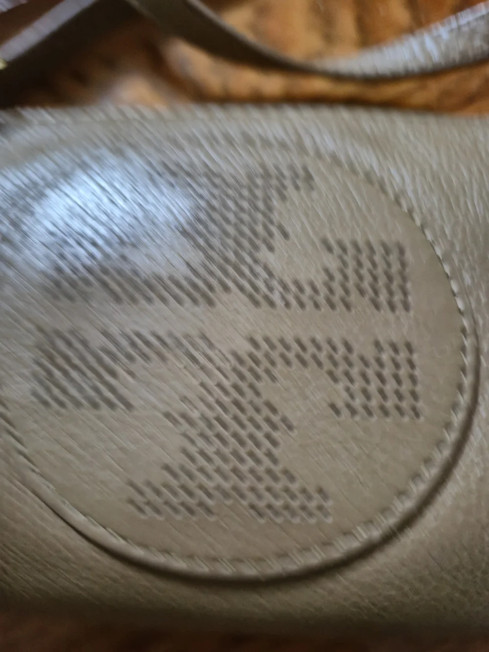 Tory Burch Taupe Leather Crossbody with Perforated Logo
